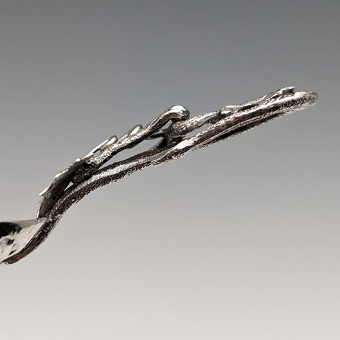 1880 年英國古董純銀茶盒湯匙附葡萄裝飾